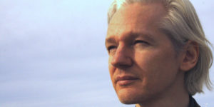 Portrait of Julian Assange of WikiLeaks